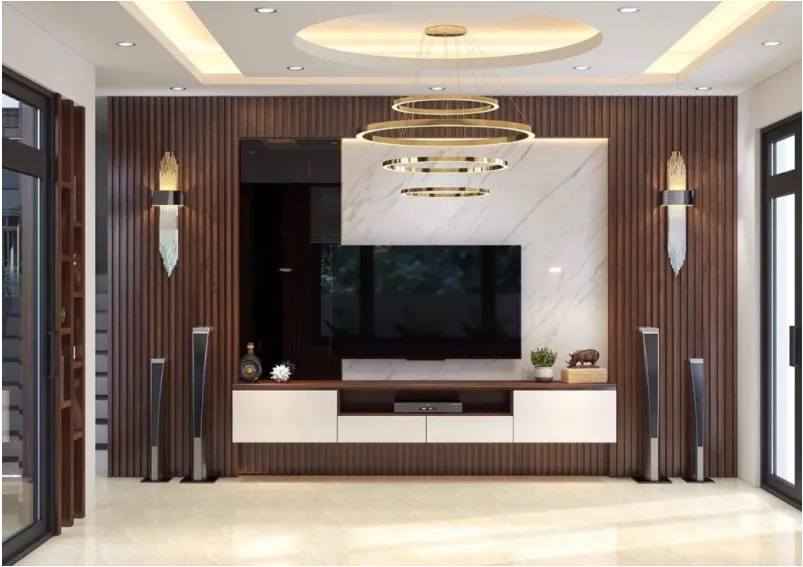 Cách trang trí mảng tường sau tivi nổi bật nhất bạn nên chọn