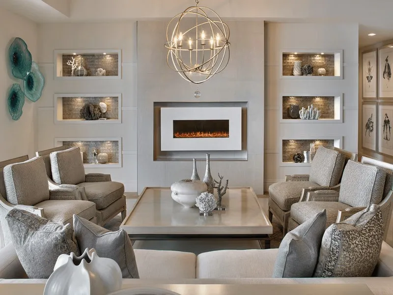 Mẫu Kệ Trang Trí Phòng Khách Đẹp Sang Trọng