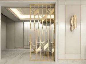 Mẫu Vách Ngăn Inox Mạ Vàng Cao Cấp